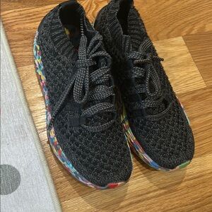 Nobull Black Knit Sneakers with Colorful Sole